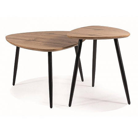 Konferencia asztal TWIN szett 2 darab, Artisan Tölgy/Fekete