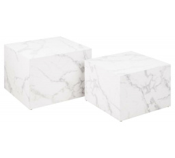 2 darabos Dice dohányzóasztal szett fehér márvány