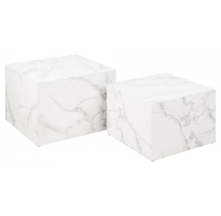 2 darabos Dice dohányzóasztal szett fehér márvány