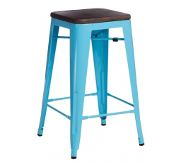 Paris Wood bárszék 65 cm kék fenyő dió