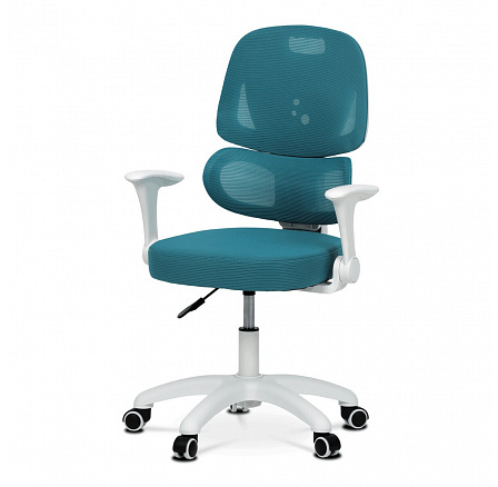 Dětská židle, výškově nastavitelná, modrá síťovina, KA-K1063 BLUE