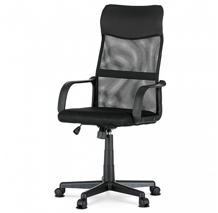 Kancelářská židle, houpací mechanismus, černá síťovina, KA-L601 BK