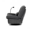 Polohovací křeslo, elektrické zabudované ovládání, šedá, látka, TV-7081 GREY2