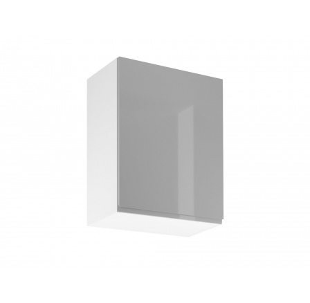 ASPEN G60 konyhai felsőszekrény, balos, fényes fehér/szürke