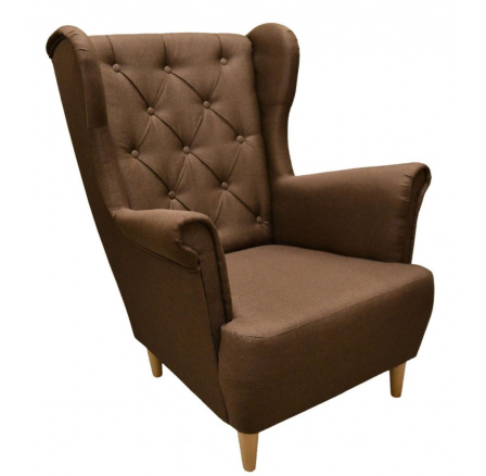 Relaxační křeslo ušák Selene- hnědé