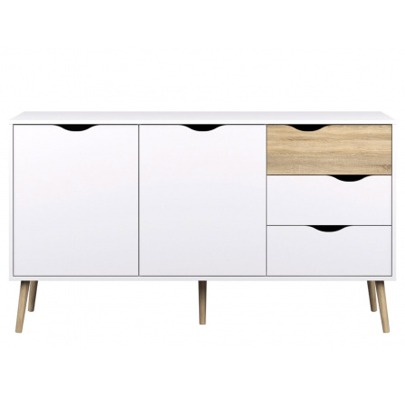 Komoda RETRO 75381, Bílá/Dub