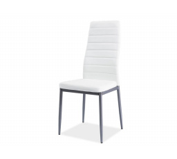 Étkezőszék H-261 BIS, alumínium/fehér ökobőr