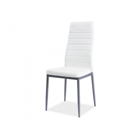 Étkezőszék H-261 BIS, alumínium/fehér ökobőr