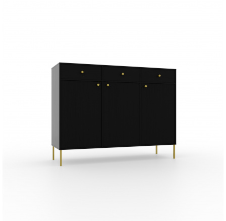 Komód 3D 3S Tili Fekete+Fekete