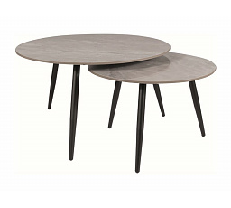 KORA C dohányzóasztal szett, Szürke/Fekete matt