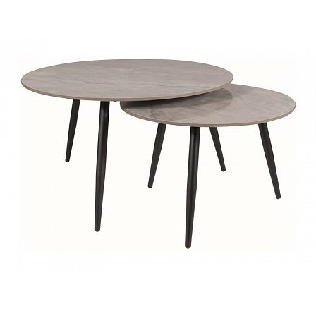 KORA C dohányzóasztal szett, Szürke/Fekete matt