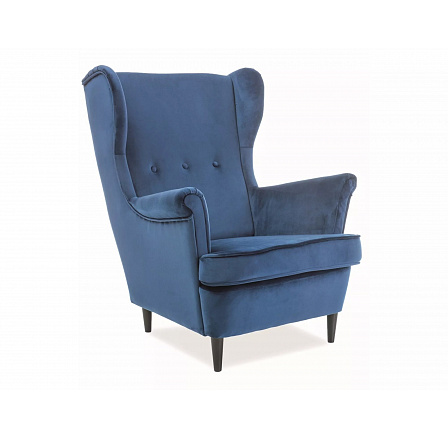 LORD VELVET fotel, kék Bluvel 86/wenge