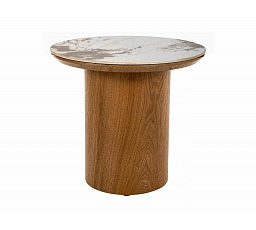 RONDO Ceramic konferencia asztal 45cm, Pandoro Fehér Fény / Tölgy