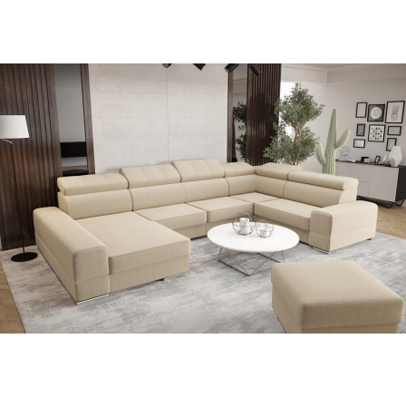 NAROŻNIK ROZKŁADANY ROYAL MAX II 230x375x185 - prawa , Odcienie beżu