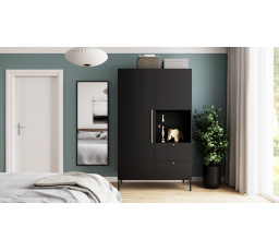 Lanzzi 135 Szafa Czarny Mat/Czarny Mat Czarny Mat 120x200