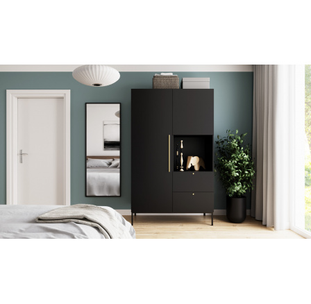 Lanzzi 135 Szafa Czarny Mat/Czarny Mat Czarny Mat 120x200