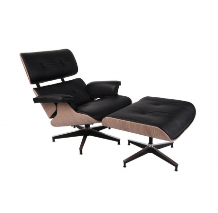 Vip fotel lábtartóval fekete/természetes tölgy/szabványos alap