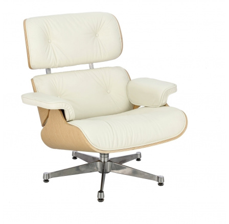 VIP szék fehér/természetes tölgy/ezüst alap