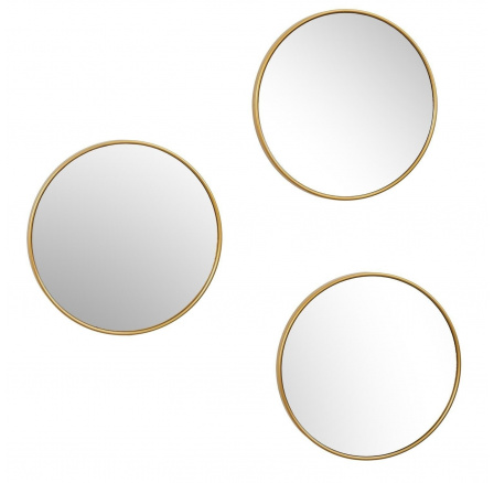 3 darab torontói arany tükör szett, kerek, 26 cm