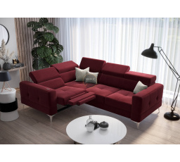 NAROŻNIK TOSCANIA RELAX Z FUNKCJĄ SPANIA 185X250 - Odcienie czerwieni , lewa