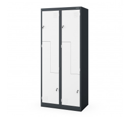 L alakú JULIA ruhásszekrény, 800 x 1850 x 450 mm, antracit-fehér