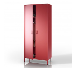Fém ruhásszekrény piros FLAVIO