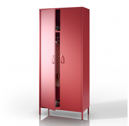 Fém ruhásszekrény piros FLAVIO