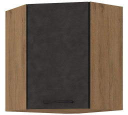 Horní rohová skřínka VEGAS - 60 x 60 GN-72 1F (45°), Dub Lancelot / Matera