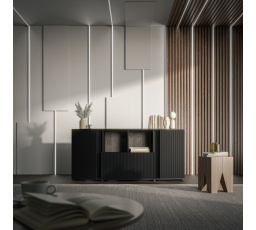 MICHELLE komód, fekete/viking tölgy