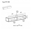 TV-szekrény VIGO 180, fekete / wotan tölgy