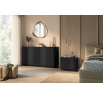 2 x VESPER SZAFKA NOCNA 56 2SZ - czarny mdf / czarny mdf / czarne uchwyty / cokół