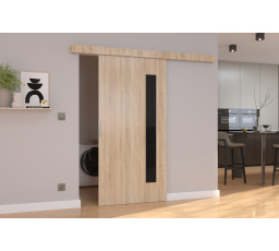 Tolóajtó a falra GELA 106 Sonoma+Fekete Lacobel