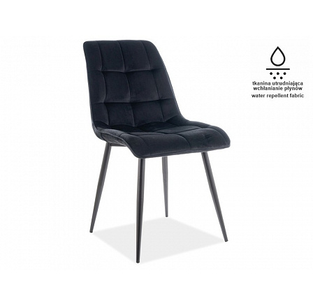 Étkezőszék CHIC Matt Velvet fekete 99/fekete matt