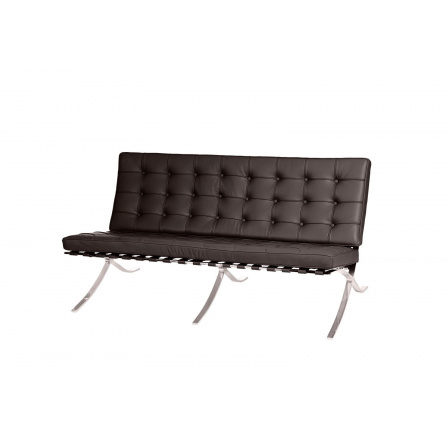 Sofa BA2 két személyre, barna természetes bőr