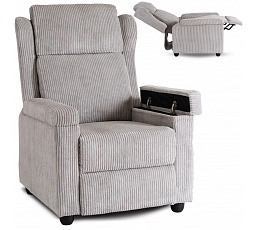 Fotel Rozkładany SPENCER Szary Sztruksowy