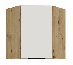 Felső sarokszekrény ARIA - 60x60 GN-72 1F (45°), Artisan tölgy/Crystal fehér AFM - (ANTI-Fingerprint)