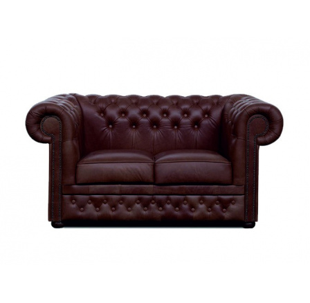 Pohovka Chesterfield Lord 2 kůže hnědá