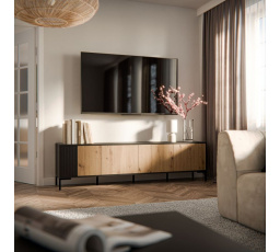 Tv komód MERCI 200, fekete/artisan