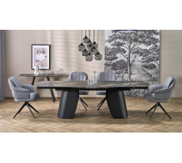 FORUM étkezőasztal, fekete márvány hatás / fekete