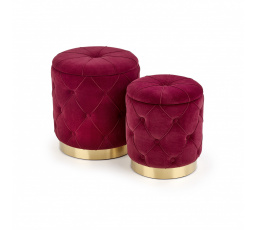 POLLY puff készlet, bordó bársony