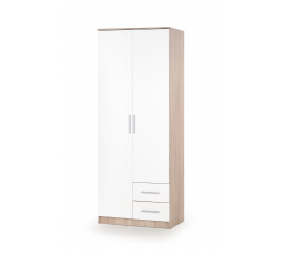 LIMA S-2 ruhásszekrény, sonoma tölgy/fehér
