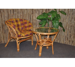 Ratanová sedací souprava Bahama 1+1 medová, polstr okrový MAXI