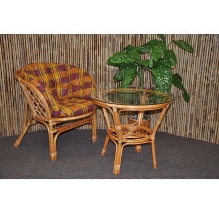 Ratanová sedací souprava Bahama 1+1 medová, polstr okrový MAXI