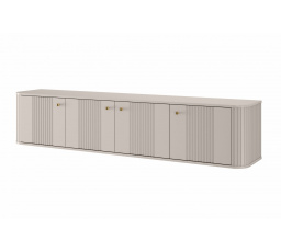 Szafka RTV wisząca Vesper 4D 187 cm - kaszmir / złote uchwyty