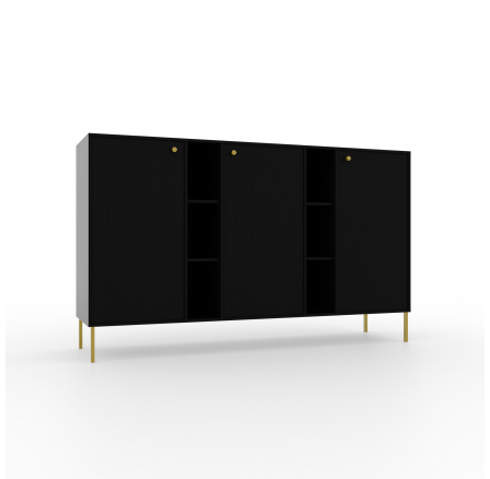 Komód 3D 6P Tili Fekete+Fekete