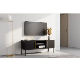 Lanzzi 120 Szafka RTV Czarny Mat/Czarny Mat Czarny Mat 120x50