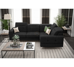 NAROŻNIK MALIBU 250X180 CM - prawa , Odcienie czerni