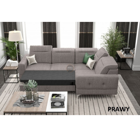 NAROŻNIK MALIBU 250X180 CM - prawa , Wybierz własny kolor - Zapisz swój wybór - Galeria tkanin poniżej
