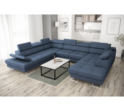 NAROŻNIK GALAXY MAX I Z FUNKCJĄ SPANIA 280x350x225 - Odcienie niebieskiego , lewa