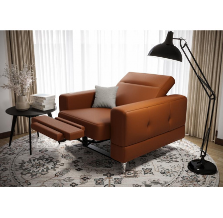 FOTEL MALIBU RELAX SKÓRA NATURALNA - Skóra pomarańczowa